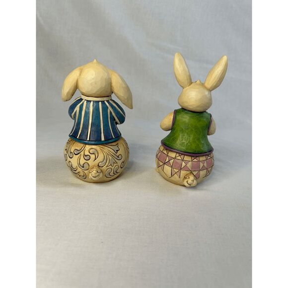Jim Shore 2011 Easter Bunny Set 4025798 & 4025799 Great Condition, No Box - Picture 2 of 7